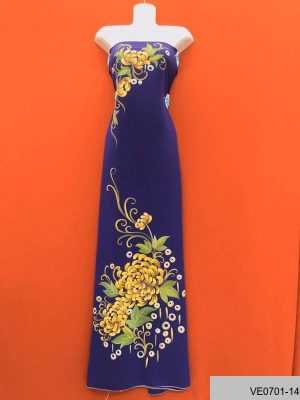 Vải Áo Dài Thái Tuấn Vẽ Hoa Cúc AD VE0701_14 24